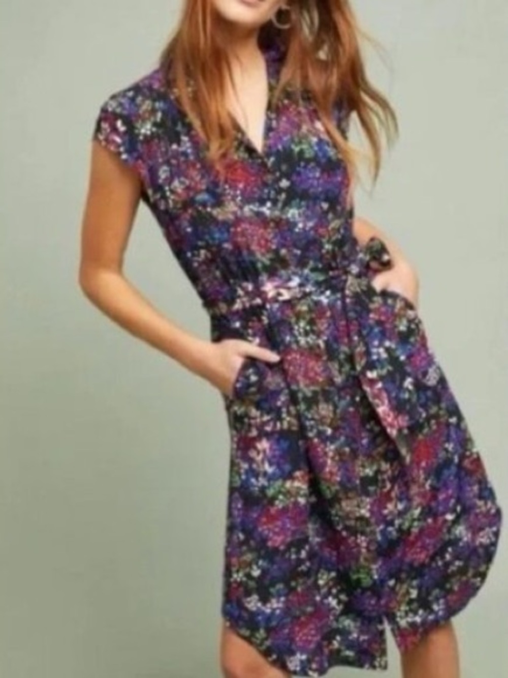 Anthropologie 32 of 52 Conversations Colloquial Floral Collared Midi Dress